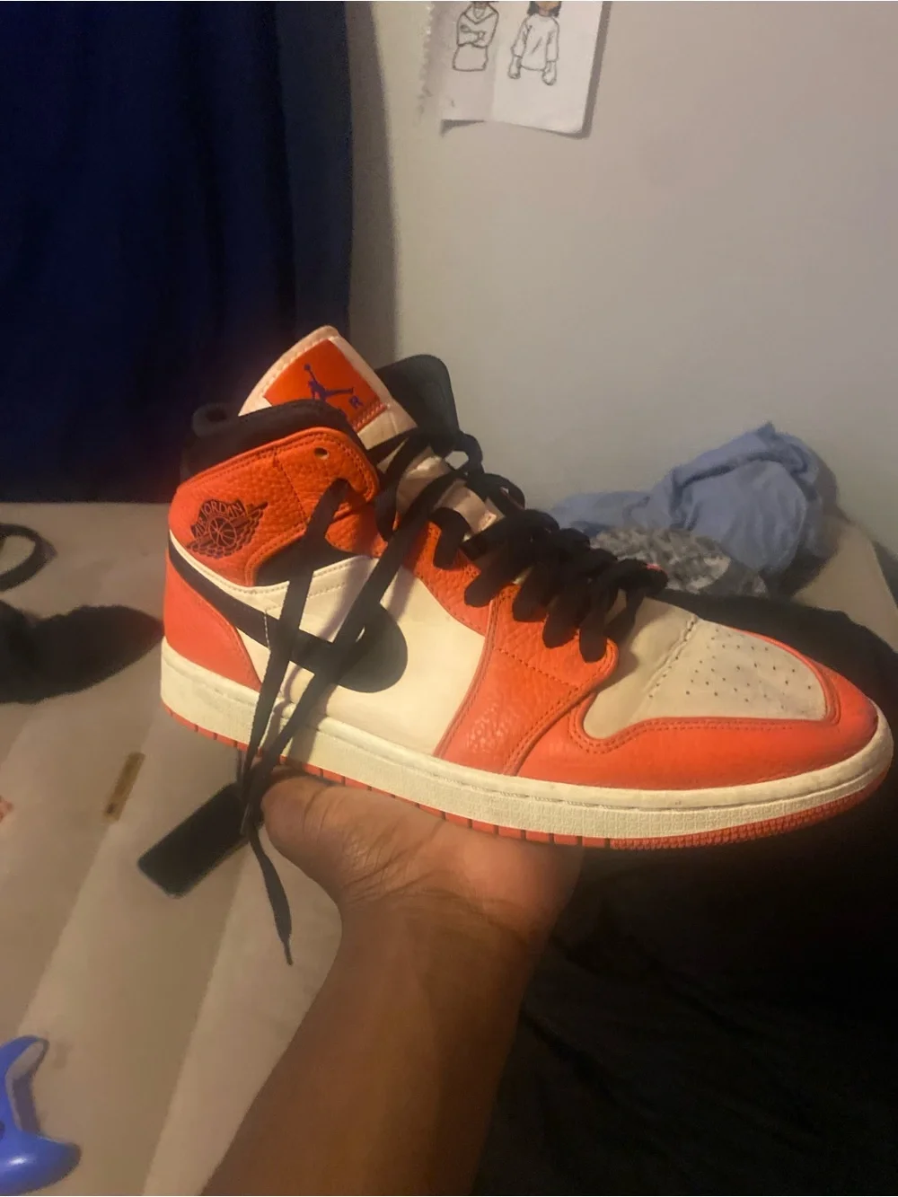 Jordan Men's High-Top Sneakers in Orange, White & Black